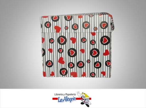 [RO1AMTCSV] CAJA DE REGALO ROMA N°1 AMORE SIN VISOR TIPO C 19X21X21 CM CORAZONES MARCA PRESTO PACK