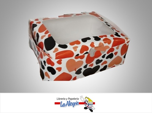 [TOS3AMTACV] CAJA DE REGALO TOSCANA N°3 AMORE TIPO A CON VISOR 7X15.5X18 CM CORAZONES MARCA PRESTO PACK