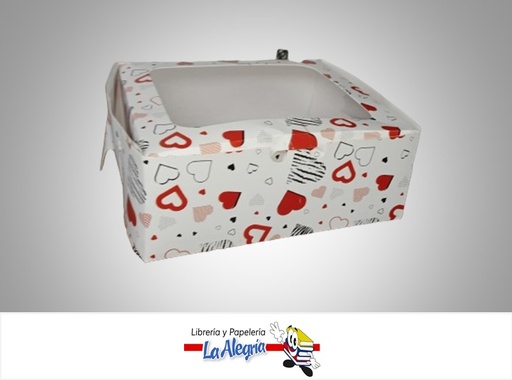 [TOS3AMTBCV] CAJA DE REGALO TOSCANA N°3 AMORE TIPO B CON VISOR 7X15.5X18 CM CORAZONES MARCA PRESTO PACK