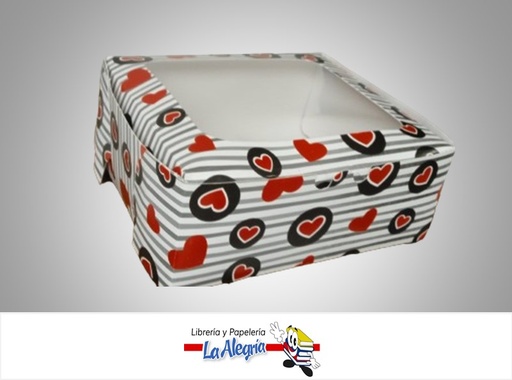 [TOS3AMTCCV] CAJA DE REGALO TOSCANA N°3 AMORE TIPO C CON VISOR 7X15.5X18 CM CORAZONES MARCA PRESTO PACK