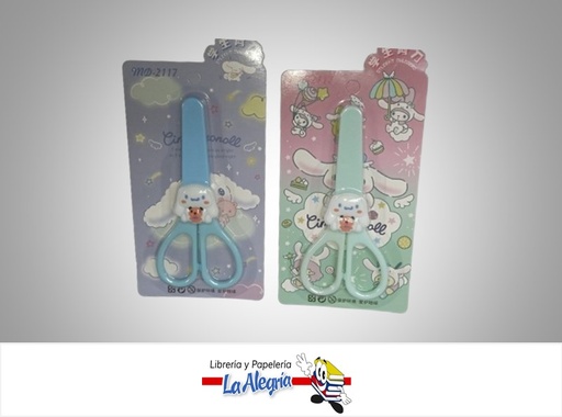 [6875336131773] TIJERA ESCOLAR 5" CON PROTECTOR CINNAMOROLL MD2117 MARCA SANRIO