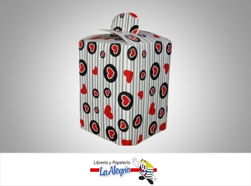 [TREVI3AMTC] CAJA DE REGALO TREVI N°3 AMORE TIPO C 11.2X11.2X16CM CORAZONES MARCA PRESTO PACK