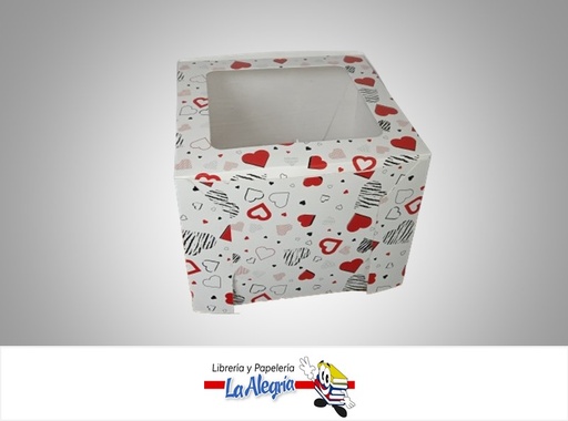 [TOS6AMTBCV] CAJA DE REGALO TOSCANA N°6 AMORE CON VISOR TIPO B 14X18X18 CM CORAZONES MARCA PRESTO PACK