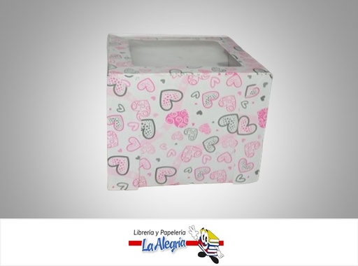 [TOS6AMTDCV] CAJA DE REGALO TOSCANA N°6 AMORE CON VISOR TIPO D 14X18X18 CM CORAZONES MARCA PRESTO PACK