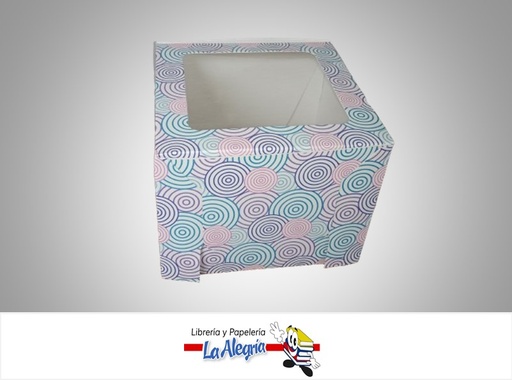 [TOS6PSTBCV] CAJA DE REGALO TOSCANA N°6 PSICHE CON VISOR TIPO B 14X18X18 CM CIRCULOS MARCA PRESTO PACK
