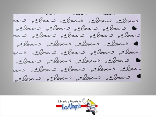 [PRP0131] PAPEL DE REGALO LOVE 66X46 CM ROSADO  UND MARCA PAPURRI
