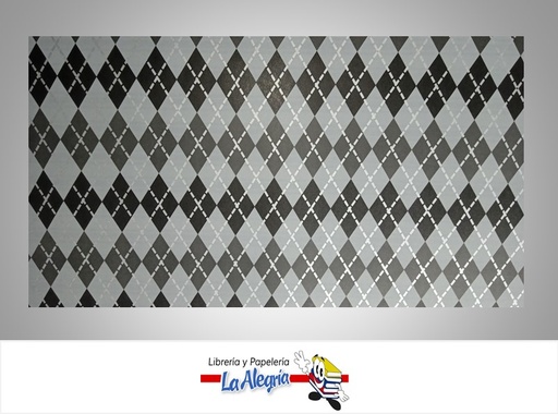 [PRP0140] PAPEL DE REGALO DIAMANTE 66X46 CM NEGRO UND MARCA PAPURRI
