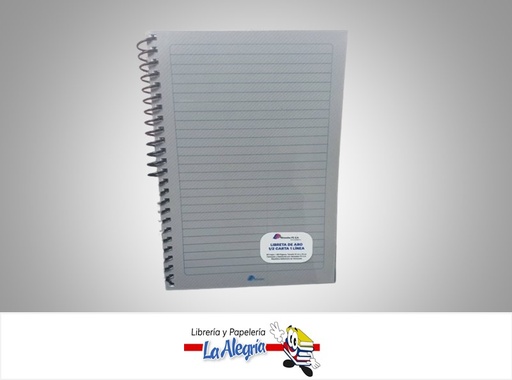 [LIBRETA013] LIBRETA ESPIRAL 1/2 CARTA 80 HOJAS 1 LINEA TAPA DURA MARCA ALINEADOS PT