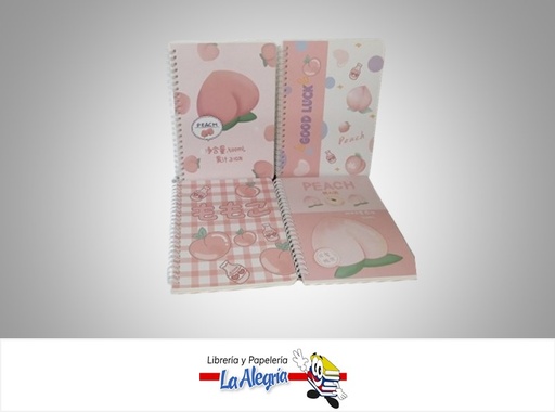 [6971826051498] LIBRETA ESPIRAL PEACH 14.5X20.7CM 60 HOJAS MARCA MOKA