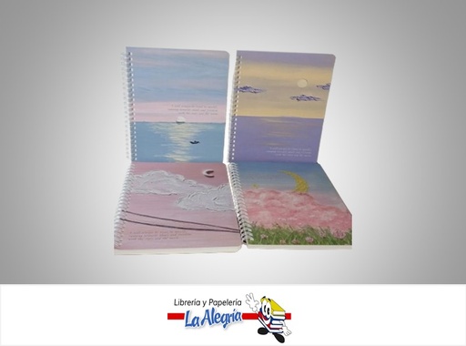 [6971826055595] LIBRETA ESPIRAL PAISAJES 14.5X20.7CM 60 HOJAS MARCA MOKA