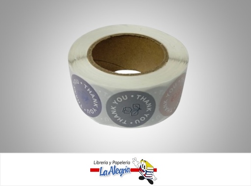 [B230522006342] CALCOMANIA STICKER THANK YOU 2.5X2.5 CM PAQUETE 500 UND MARCA S/M