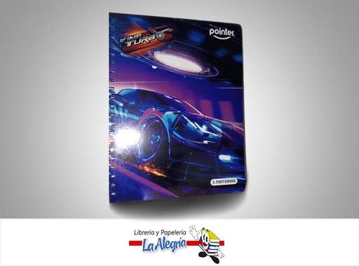 [7453078518695] LIBRETA ESPIRAL 5 MATERIAS KING OF TURBO ESP-12-5M MARCA POINTER