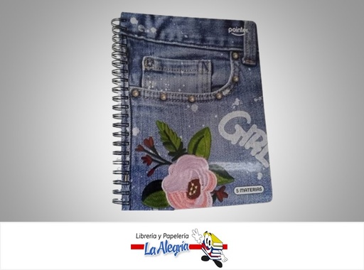 [7453078521190] LIBRETA ESPIRAL 5 MATERIAS JEAN ESP-06-5M MARCA POINTER