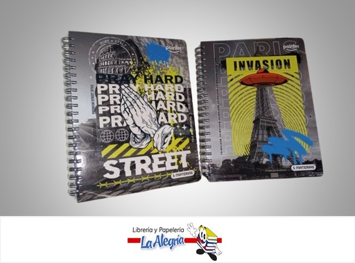 [7453078521756] LIBRETA ESPIRAL 5 MATERIAS GRAFITI STREET ESP-10-5M MARCA POINTER