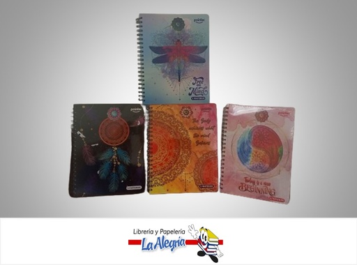 [7453038498289] LIBRETA ESPIRAL 5 MATERIAS MANDALA ESP-11-3M MARCA POINTER