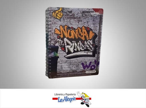 [7453010018207] LIBRETA ESPIRAL 3 MATERIAS GRAFITI ESP-13-5M MARCA POINTER