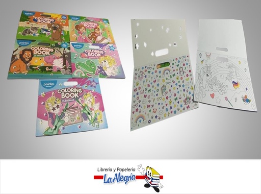 [7453038401777] LIBRO PARA COLOREAR CON STICKERS DB-2382; 25 PAGINAS MARCA POINTER