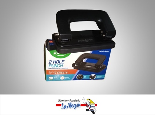 [7453038432979] PERFORADORA 2 HUECOS 12 HOJAS PU2360 MARCA POINTER