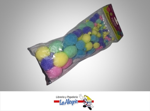 [7453078524139] POMPONES  ANC-23143 PAQ 100 PZAS COLORES VARIADOS PASTEL MARCA POINTER