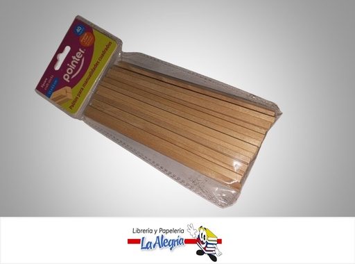 [7453078512594] PALITO ALTURA 15X0.5CM CUADRADO 40 PZ MARCA POINTER