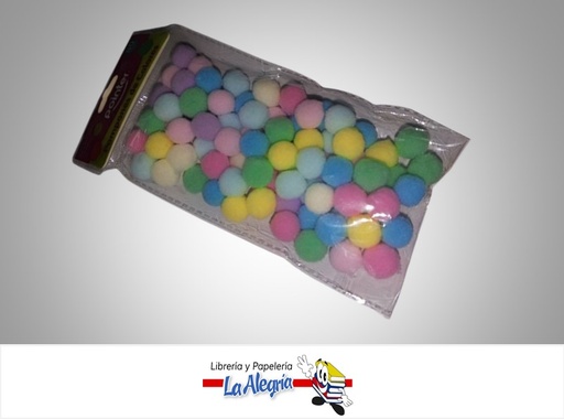 [7453078524153] POMPONES  ANC-23142 PAQ 80 PZAS COLORES VARIADOS PASTEL MARCA POINTER