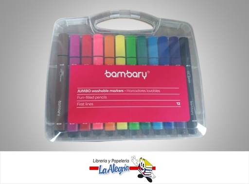 [7453086116609] MARCADOR LAVABLE TRIANGULARES  205-2520/305 12 COLORES MARCA BAMBARY