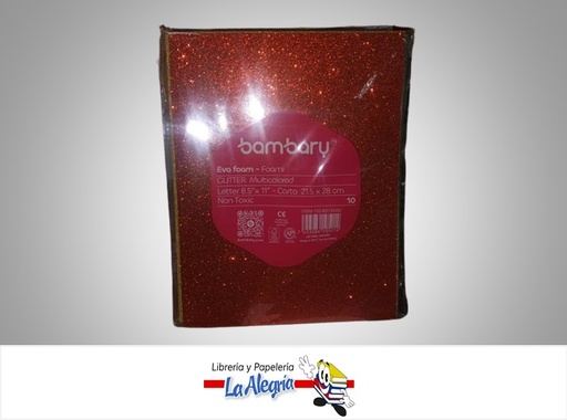 [7453086105214] FOAMI ESCARCHADO CARTA 102-6013/050 10 PZ COLOR SURTIDOS MARCA BAMBARY