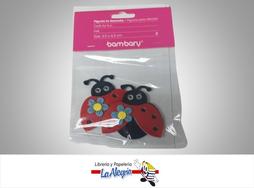 [7453086115848] FIGURA DECORATIVA FIELTRO MARIQUITAS 390-4510/013 PAQ 2 UND MARCA BAMBARY