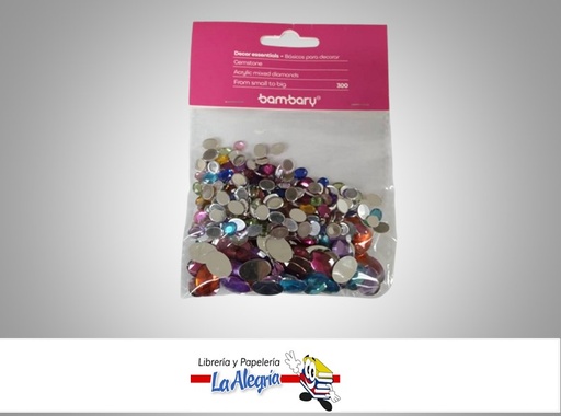 [7453086103043] SET DE MANUALIDADES ACRILICOS 390-4510/015 DIAMANTE PAQ 300 UND MARCA BAMBARY
