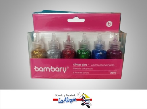 [7453086101681] PEGA ESCARCHADA METALIZADA 320-4500/001 20ML PAQ 6 UND MARCA BAMBARY