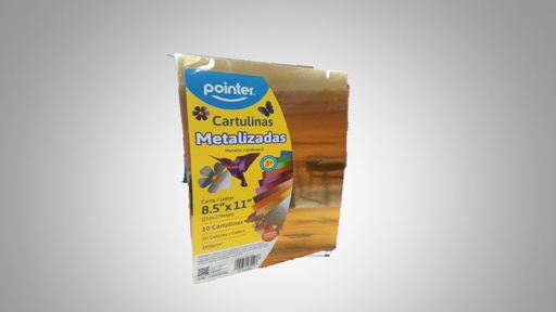 [7453038485548] CARTULINA METALIZADA CARTA COLORES SURTIDOS PAQ.10 UND 250G/M2 MARCA POINTER