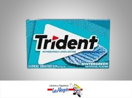 [012546011624] CHICLET TRIDENT 14 PZ WINTER GREEN MARCA MONDELEZ