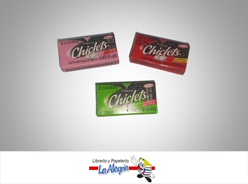 [0207010] CHICLET SURTIDO PAQ 2 UND MARCA ADAMS