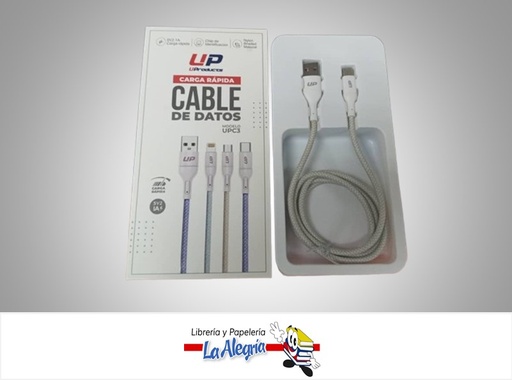 [606110089920] CABLE USB TIPO C CARGA RAPIDA 1M MARCA UPRODUCTS