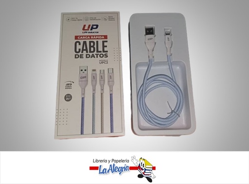 [606110089913] CABLE USB TIPO LIGHTNING CARGA RAPIDA 1 METRO MARCA UPRODUCTS