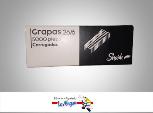 [6934000262189] GRAPA CORRUGADA 26/6 PAQ 5000 UND MARCA SHARK