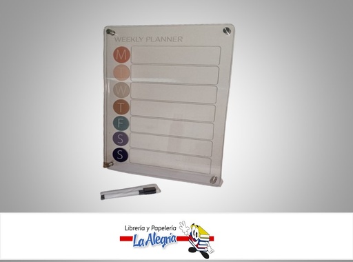 [X003UJSMN1] PIZARRA ACRILICO PLANIFICADOR SEMANAL 28X38CM MARCA MERLETTO