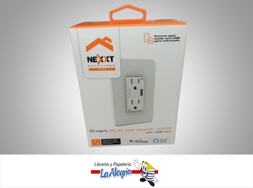 [798302057029] TOMACORRIENTE DE PARED INTELIGENTE USB WIFI NHE-W100 MARCA NEXXT