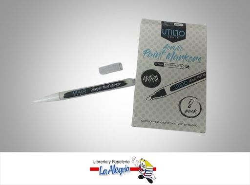 [X002Q12NYD] MARCADOR ACRILICO 0.7 MM EXTRAFIN0 BLANCO UND MARCA UTILLO CRAFT