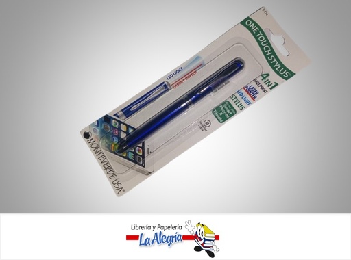 [080333734292] BOLIGRAFO LASER APUNTADOR 4 EN 1 BLUE MARCA MONTEVERDE