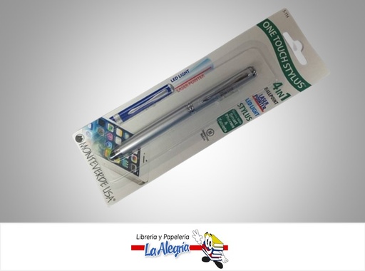 [080333734308] BOLIGRAFO LASER APUNTADOR 4 EN 1 SILVER MARCA MONTEVERDE