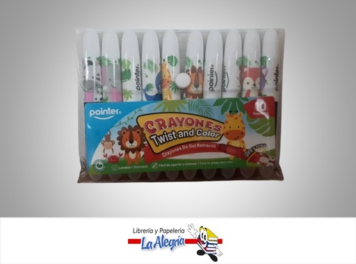 [7453078523118] CREYON DE GEL RETRACTIL DE 10 COLORES CY-23104 MARCA POINTER