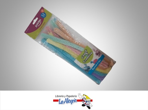 [7453038441162] LIMPIA PIPAS DE COLOR PASTEL X12 PIEZAS MARCA POINTER