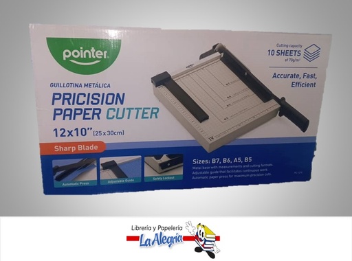 [7453010035501] GUILLOTINA METALICA 12X10"  10 HOJAS PC-1210 MARCA POINTER