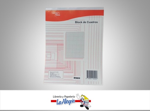 [745853205256] BLOCK DE CUADRO 40 HOJAS CARTA MARCA CUADERNOS ORINOCO
