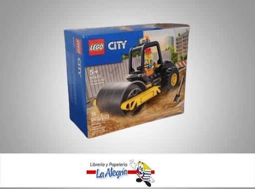 [673419386890] JUEGO DIDACTICO LEGO 78 PIEZAS CITY CONSTRUCCION STEAMROLLER MARCA LEGO