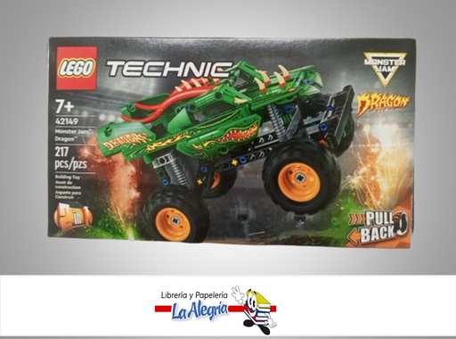 [673419371186] JUEGO DIDACTICO LEGO 42149; 217 PIEZAS MONSTER JAM DRAGON MARCA LEGO