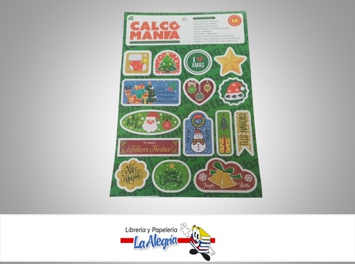 [7591207008003] CALCOMANIA NAVIDAD 381 PAQ. 15 STICKERS MARCA JETBAG