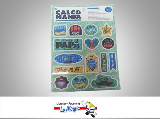 [7591207004388] CALCOMANIA DIA DEL PADRE 381 PAQ. 15 STICKERS MARCA JETBAG