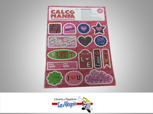 [7591207000120] CALCOMANIA AMOR 381 PAQ. 15 STICKERS MARCA JETBAG